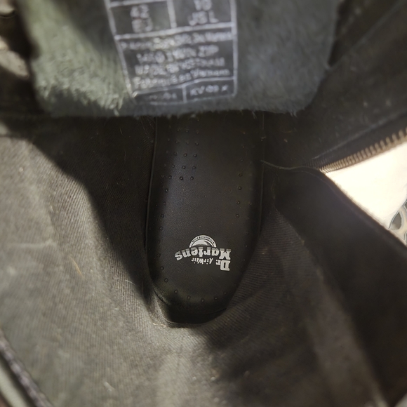 Dr. Martens Black Leather Moto Boots with Silver Zippers - Picture 8 of 8